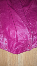 Load image into Gallery viewer, Retro Fushia crop leather jacket