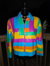 Load image into Gallery viewer, Colorful Sequin 80s Jacket