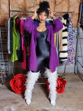 Load image into Gallery viewer, Purple Rabbit Fur Jacket
