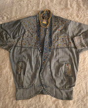 Load image into Gallery viewer, Oversized vintage denim gem jacket
