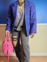 Load image into Gallery viewer, Blue Flowers Vtg Blazer
