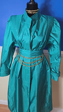 Load and play video in Gallery viewer, Teal Vintage Trench Coat
