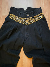 Load image into Gallery viewer, Vintage Bling Qween Black high waisted jeans
