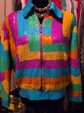 Load image into Gallery viewer, Colorful Sequin 80s Jacket
