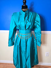 Load image into Gallery viewer, Teal Vintage Trench Coat
