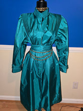 Load image into Gallery viewer, Teal Vintage Trench Coat
