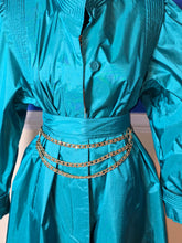 Load image into Gallery viewer, Teal Vintage Trench Coat
