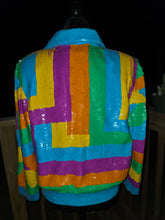 Load image into Gallery viewer, Colorful Sequin 80s Jacket
