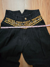 Load image into Gallery viewer, Vintage Bling Qween Black high waisted jeans
