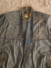 Load image into Gallery viewer, Oversized vintage denim gem jacket
