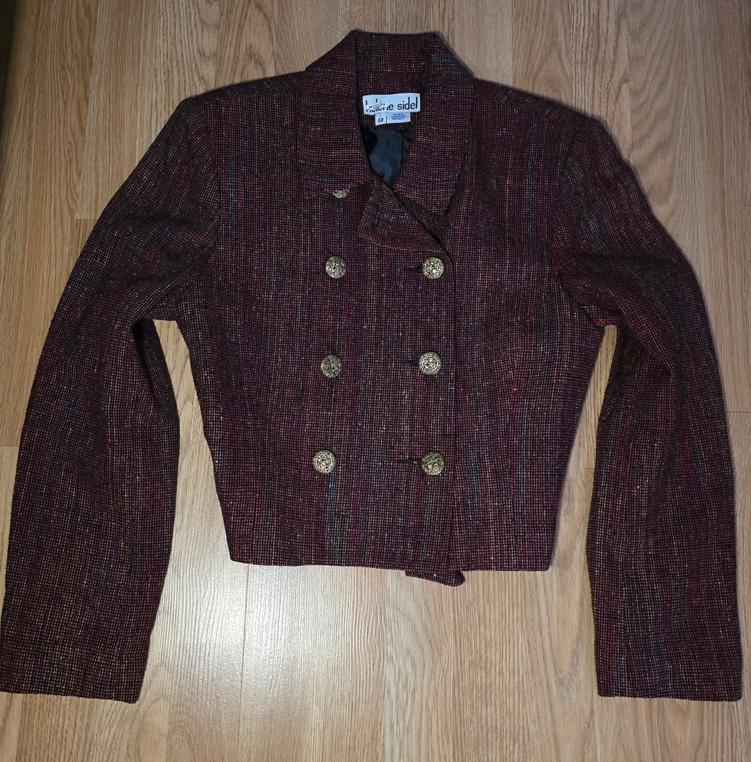 Wool Crop jacket w/gold buttons