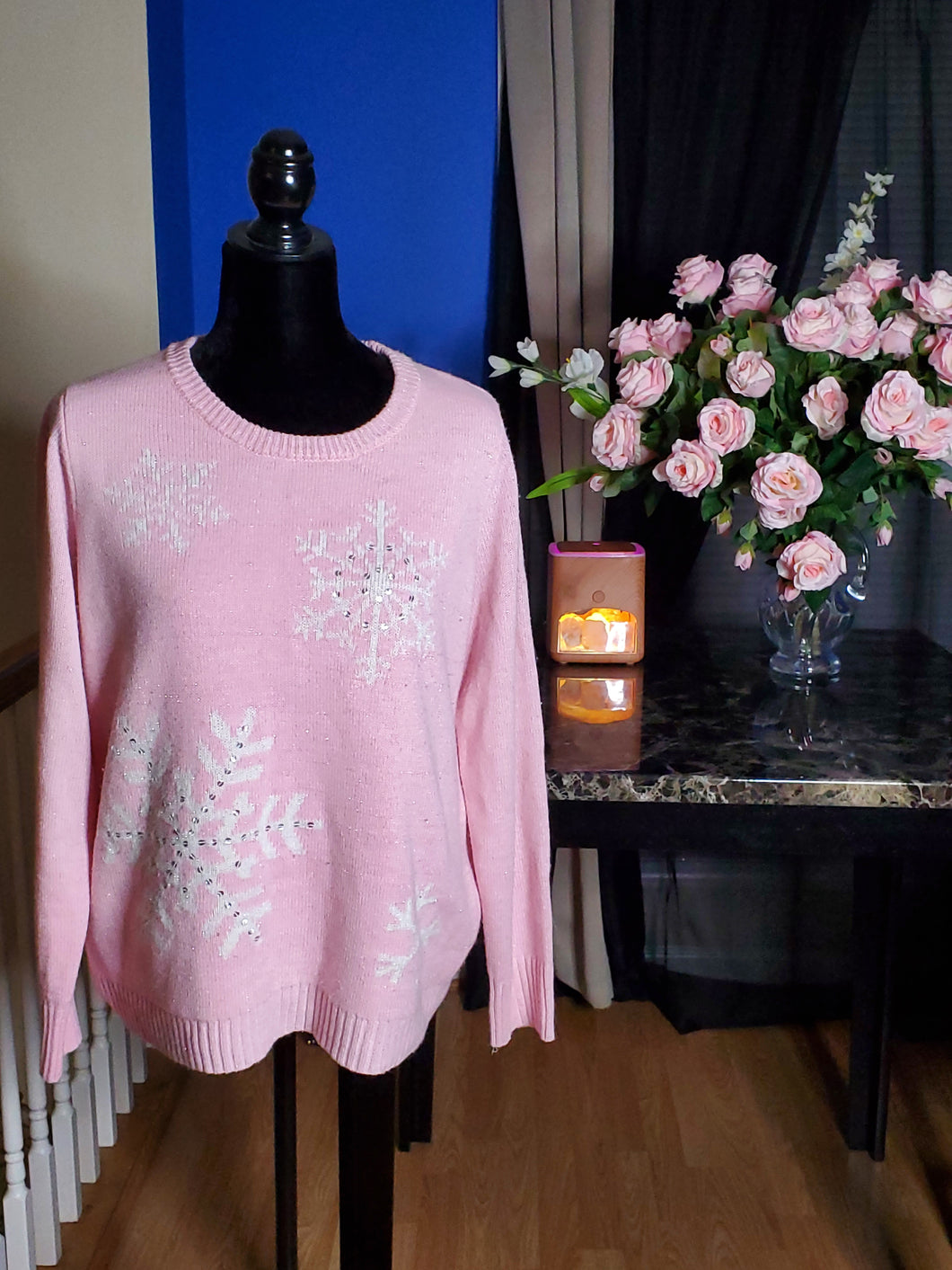 Pink Snowflake Sweater