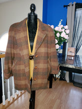 Load image into Gallery viewer, Plaid Wooden Oversized Blazer
