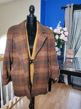 Load image into Gallery viewer, Plaid Wooden Oversized Blazer
