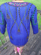 Load image into Gallery viewer, Blurple Sequin Vintage Duster
