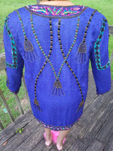 Load image into Gallery viewer, Blurple Sequin Vintage Duster
