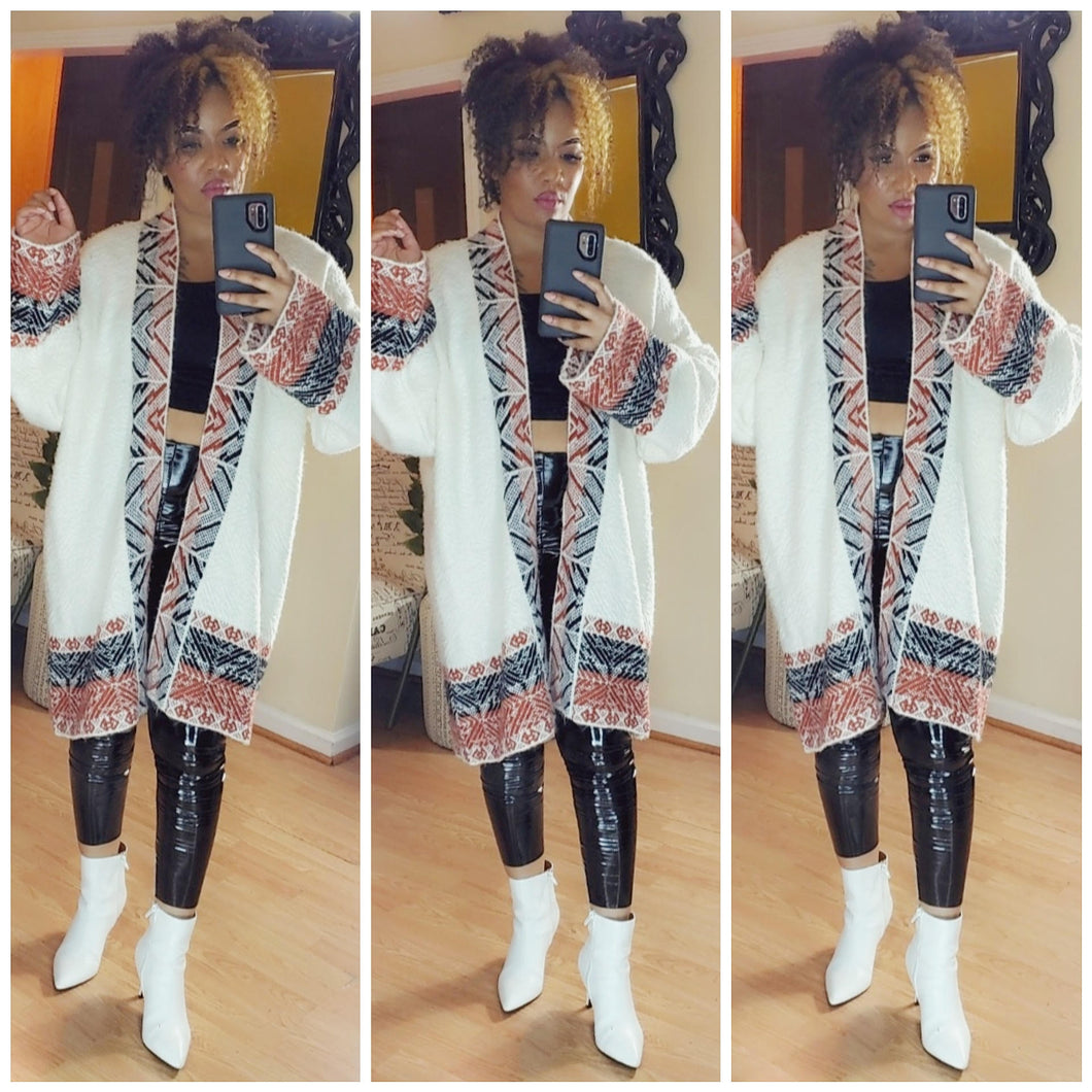 Aztec Design Sweater/Duster